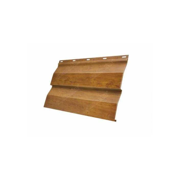 Металлический сайдинг Grand Line Корабельная Доска 0.4 мм Print Premium Golden Wood